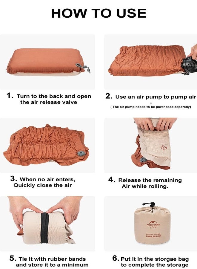 kesig® 3D Sponge Pillow Automatic Inflatable Pillow Camping Tent Air Cushion Pillow Travel Portable Cervical Pillow Lunch Break Pillow Outdoor (Random Color). - Image 4